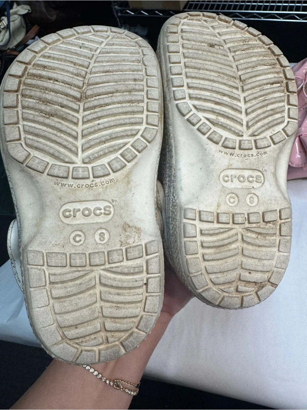 CROCS Kids Glitter Silver Clogs, Silver Sandals & Pink Mary Janes Set